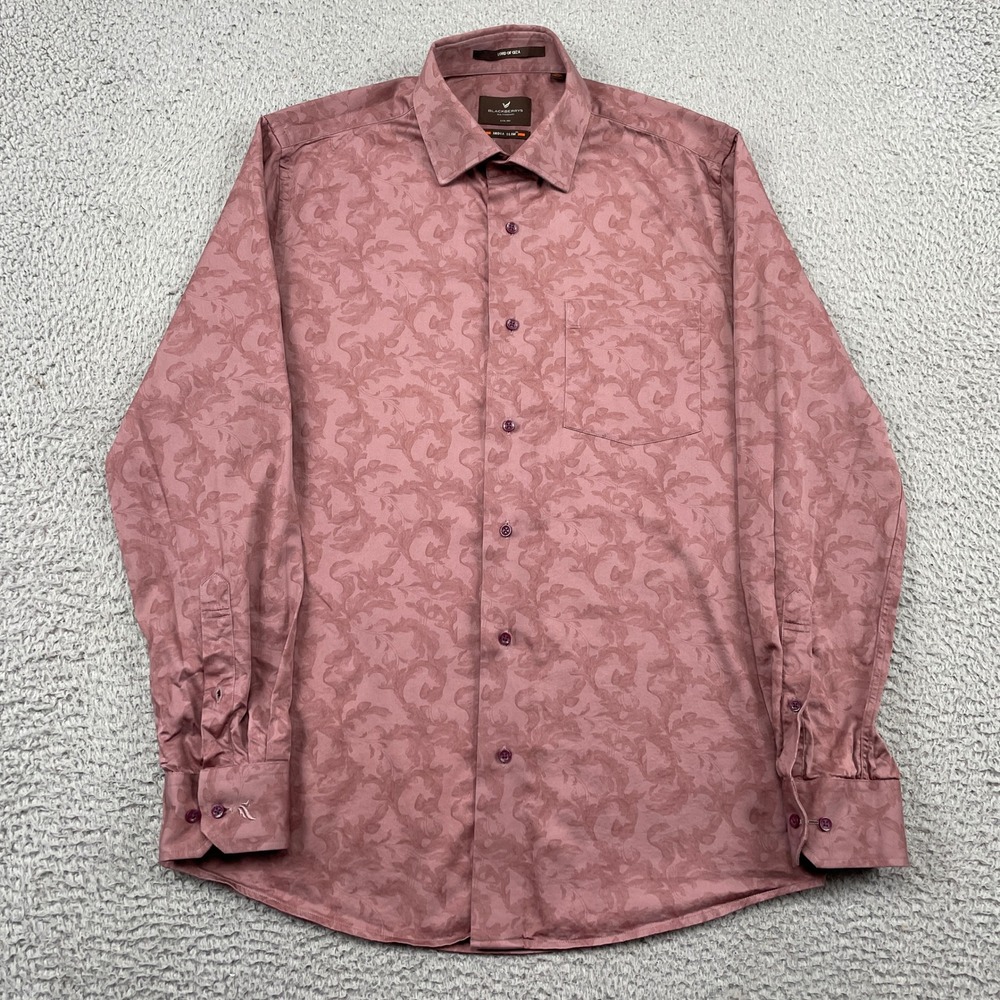 Blackberrys Shirt Mens M Dusty Pink Lord of Giza India Slim Floral Cotton Button